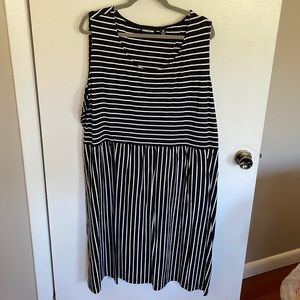 Lands end black and white stripe dress